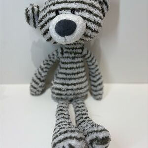 Gund Gray and White Striped Plush Toy